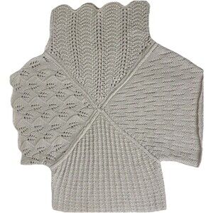 Sleeping on Snow Wool Blend Open Knit Sweater S/M Cowl Neck Beige Boho Indie